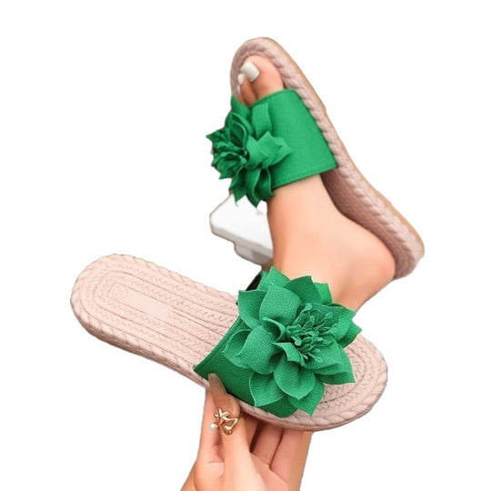 Damen Bequeme Pantoletten mit floralem Dekor EB