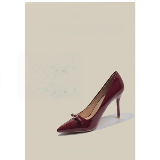Damen elegante spitze Pumps mit zierlicher Schleifenverzierung EB