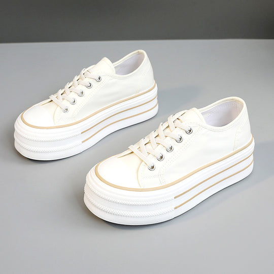 Damen Plüsch Plateau Sneakers mit atmungsaktivem Obermaterial EB