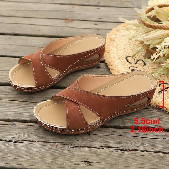 Damen Komfortable Wedge-Pantoletten EB