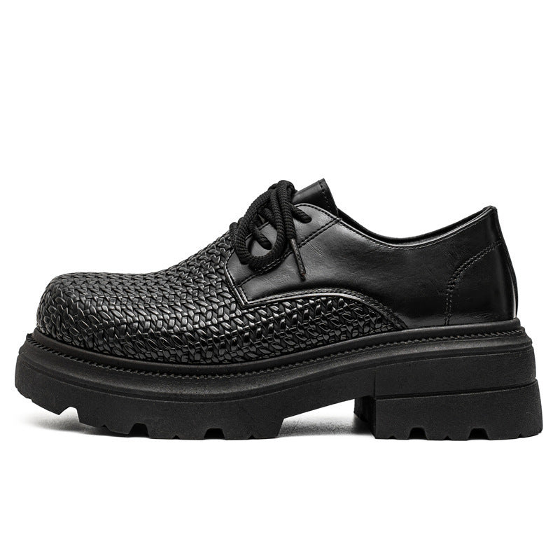 Damen gewebte Plateau-Derby-Schuhe mit robuster Profilsohle, atmungsaktivem Flechtoberteil und gepolstertem Komfortfußbett EB