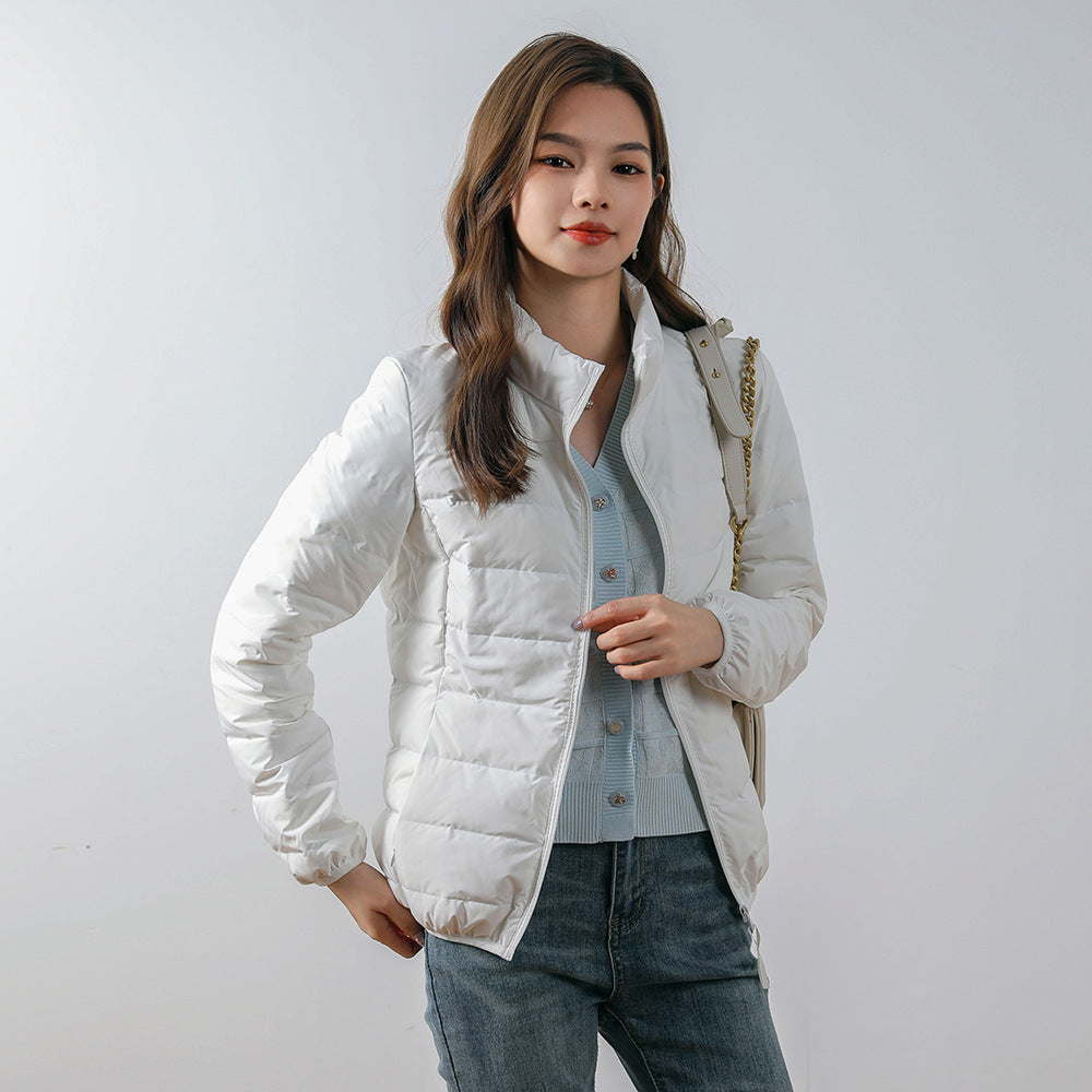 Damen Isolierte Steppjacke mit hohem Kragen und elastischen Bündchen EB