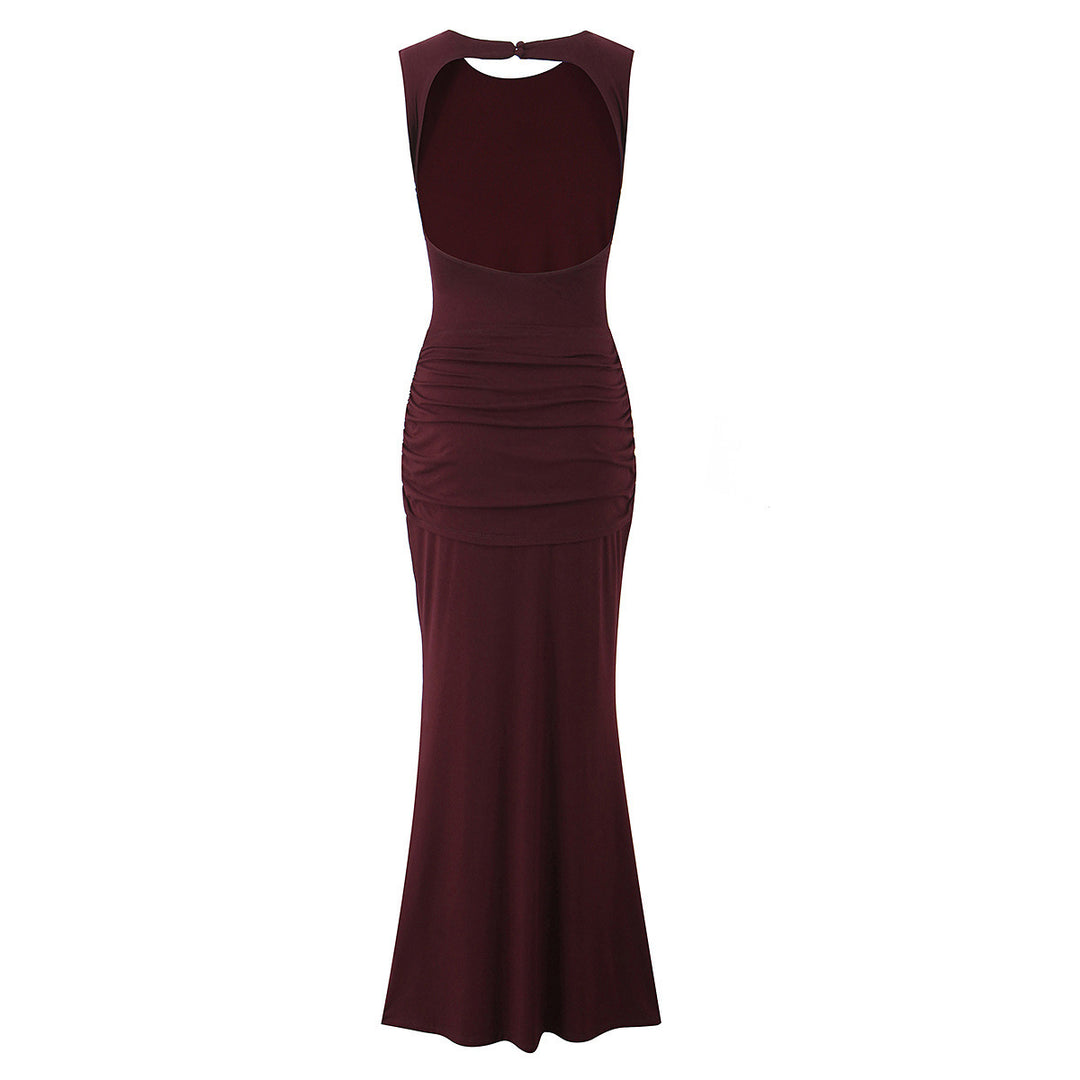 Damen Maxikleid mit raffinierten Drapierungen und elegantem Rückenausschnitt EB