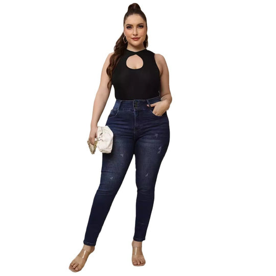 Damen Hochgeschlossenes Cut-Out Badeanzug EB