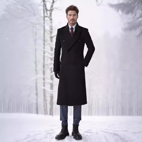 Herren doppelreiher Übermantel mit elegantem Schnitt und praktischen Taschen EB