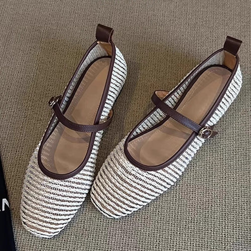 Damen Klassische Ballerinas mit verstellbarem Riemen EB