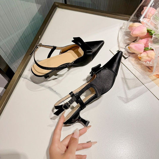 Damen Slingback-Pumps mit eleganter Schleifen-Detail EB