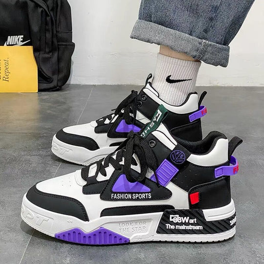 Damen Sportliche High-Top Sneakers mit modischem Design und robustem Sohlenprofil EB