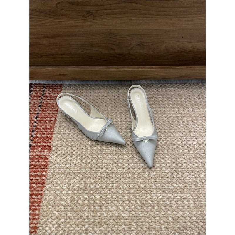 Damen elegante Slingback-Pumps mit zarter Schleifenapplikation EB
