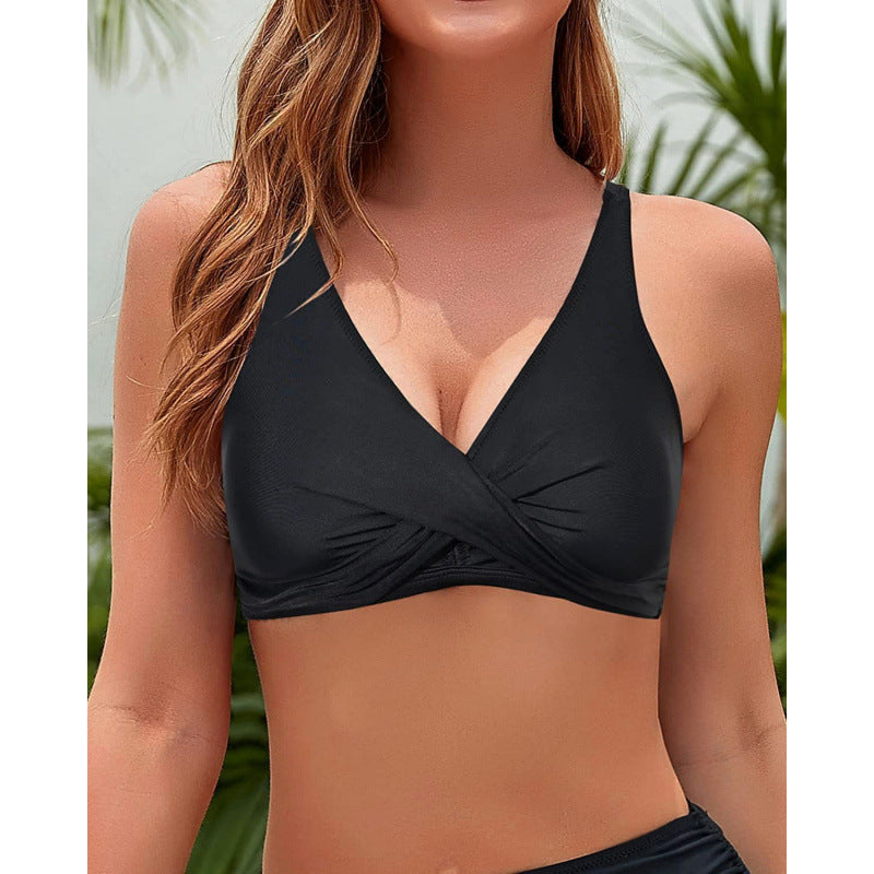 Damen Sportliches Bikinioberteil mit Wickeldesign EB