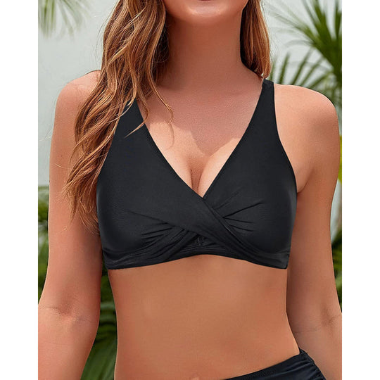 Damen Sportliches Bikinioberteil mit Wickeldesign EB