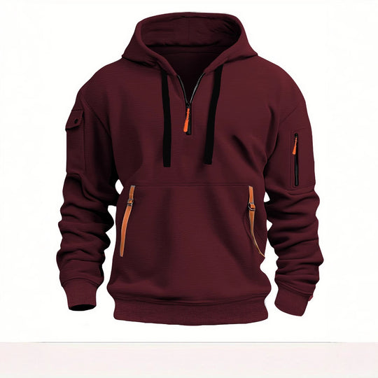 Herren funktionaler Kapuzenpullover mit modischen Reißverschlusstaschen EB