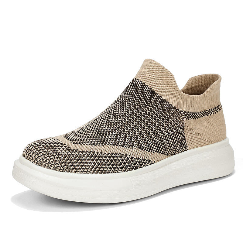 Damen Atmungsaktive Slip-On Sneakers mit elastischem Strickdesign EB