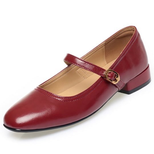 Damen Elegante Mary Jane Ballerinas mit Schmuckdetails und bequemem Absatz EB