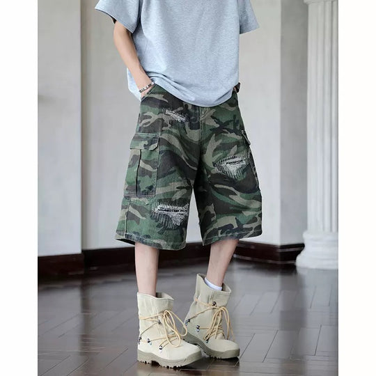 Herren Cargo-Shorts mit robustem Camouflage-Design und vielseitigen Taschen EB