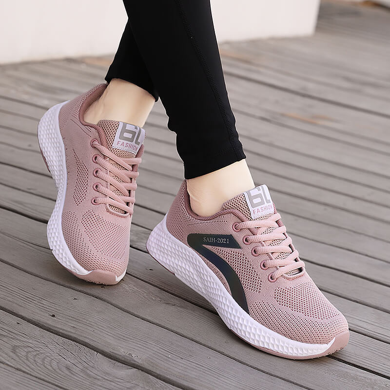 Damen Sportliche Leichtgewicht-Sneaker mit atmungsaktivem Mesh-Obermaterial EB