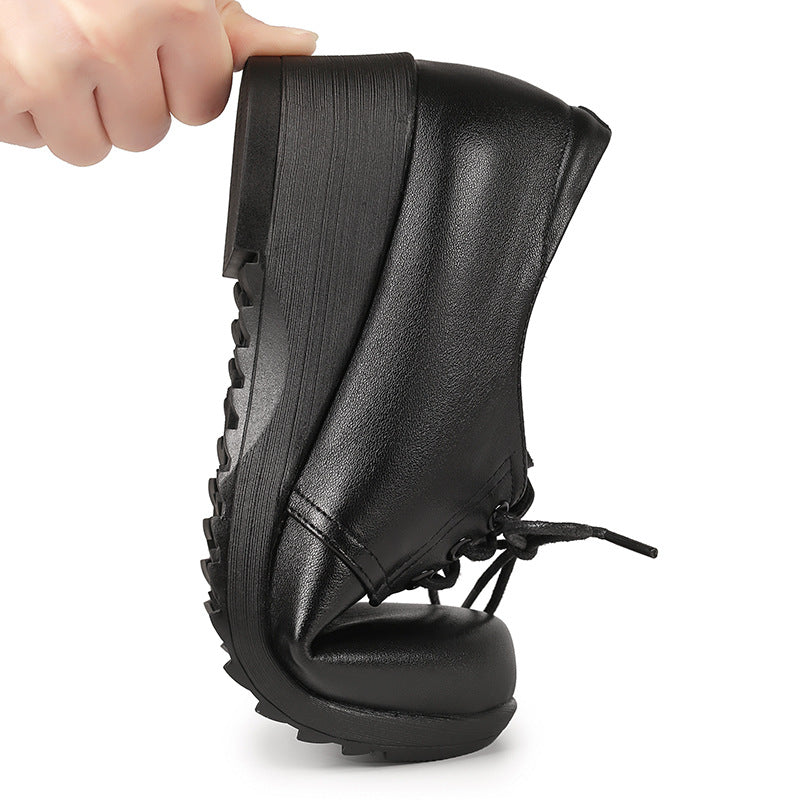 Damen Schnürschuhe mit robustem Blockabsatz und eleganter Oberflächenstruktur EB