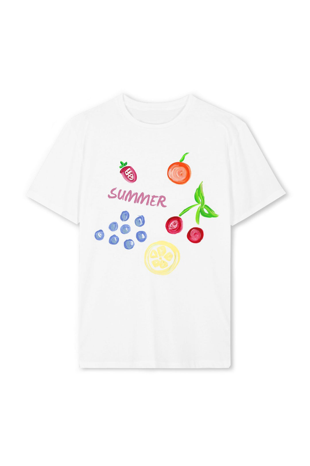 Damen T-Shirt mit farbenfrohem Motiv und kreativem Design EB
