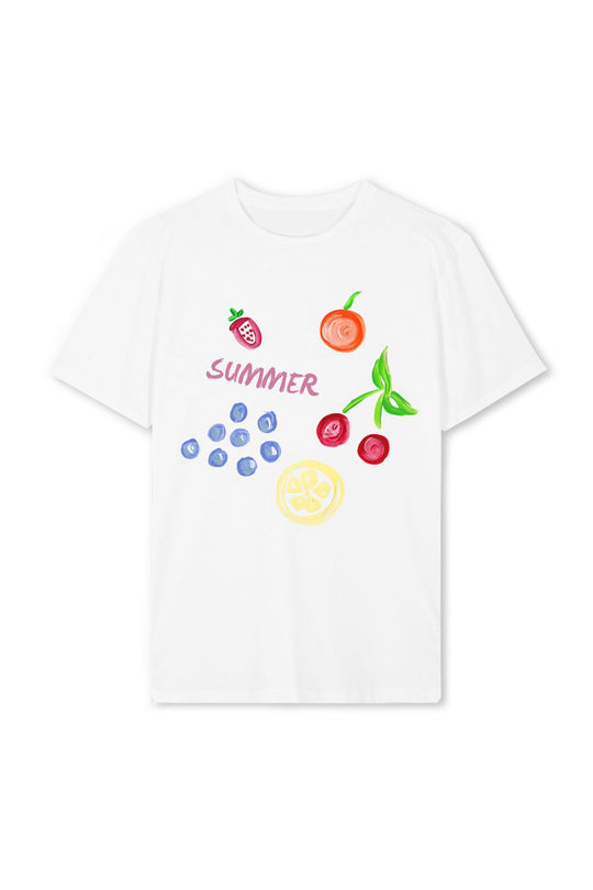 Damen T-Shirt mit farbenfrohem Motiv und kreativem Design EB