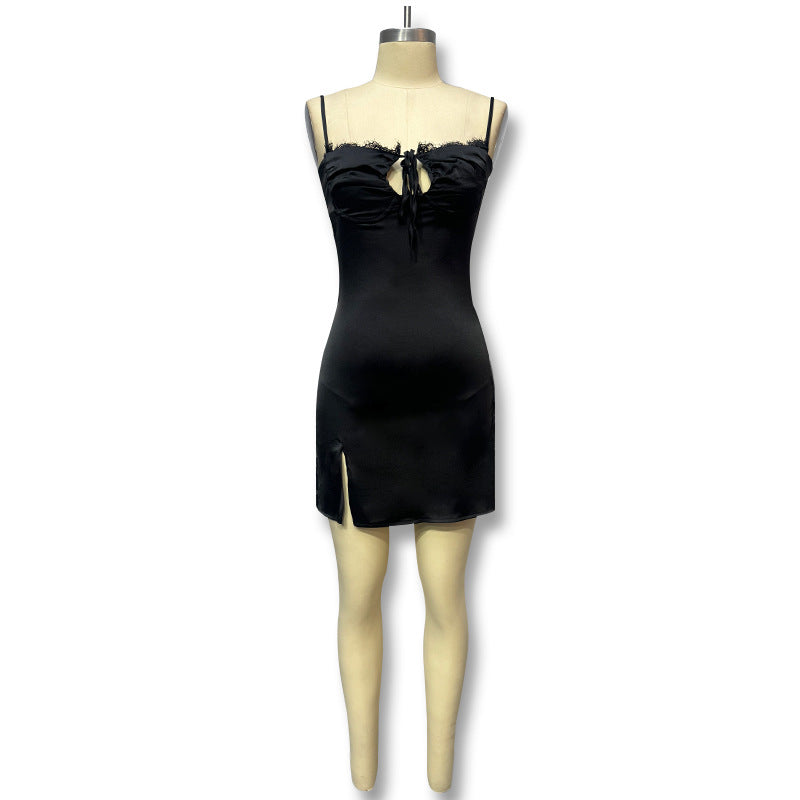 Damen Kleid mit Raffungen und Cut-Out Details EB