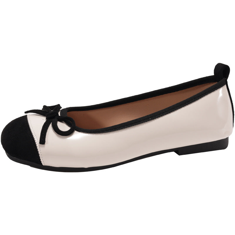Damen Ballerinas mit eleganter Schleife und hochwertiger Glanzoberfläche EB