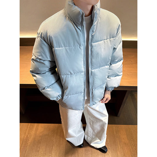 Unisex nan wattierte Steppjacke mit Stehkragen, zwei Taschen und elastischen Bündchen EB