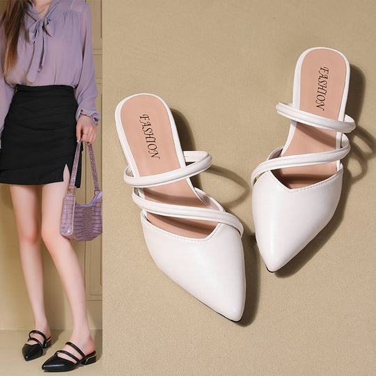 Damen elegante Slingback-Pumps mit geschwungenem Riemendesign EB