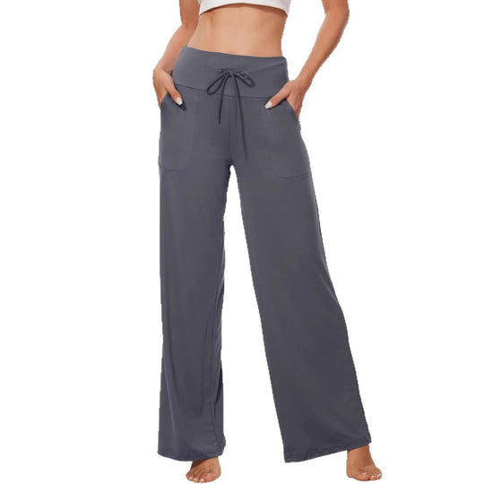 Damen Bequeme Freizeithose mit weitem Schnitt und Kordelzug EB