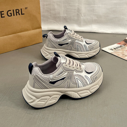 Damen Sportliche Sneakers mit atmungsaktiven Mesh-Einsätzen und stoßdämpfender Sohle EB