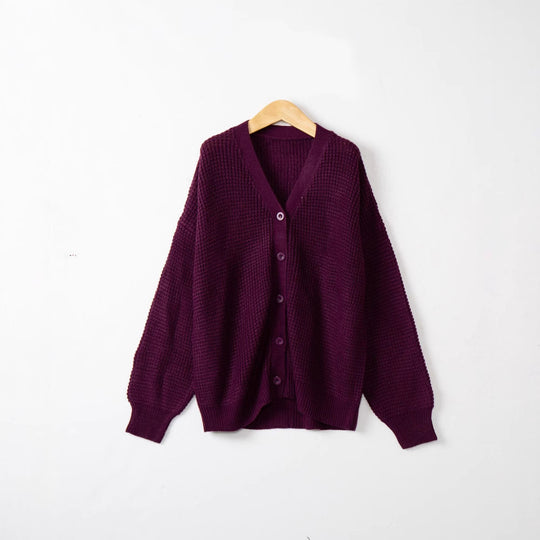 Damen Strickjacke mit strukturiertem Muster und praktischen Knopfdetails EB