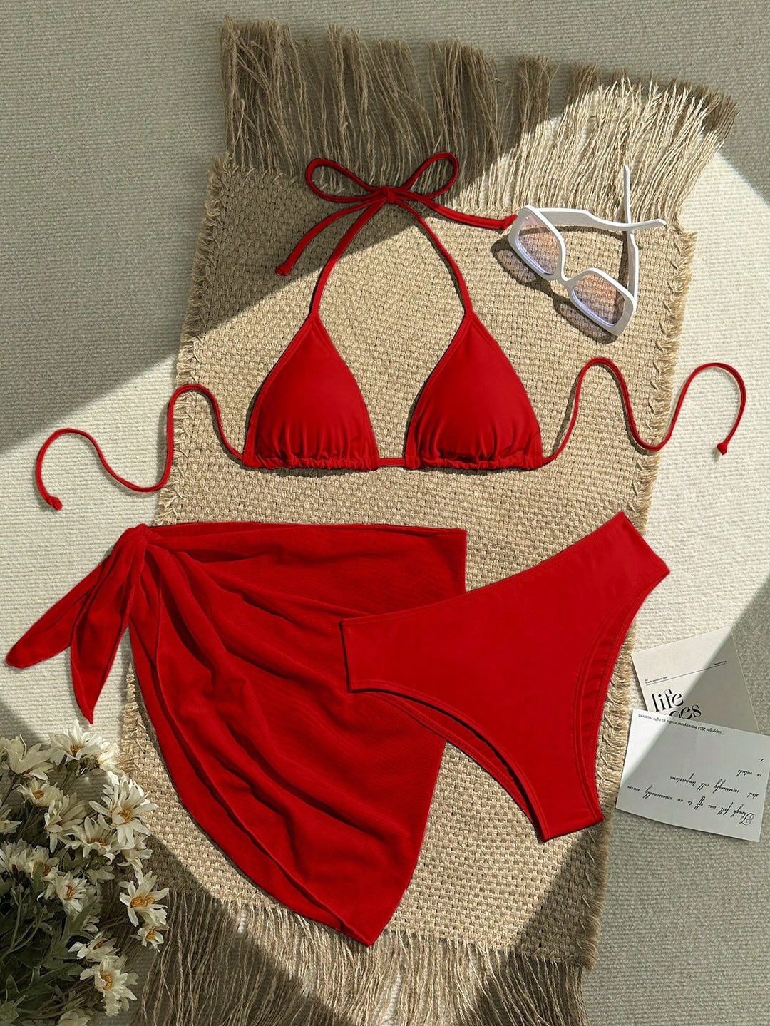 Damen Triangel-Bikini mit Wickeltuch und verstellbaren Trägern EB