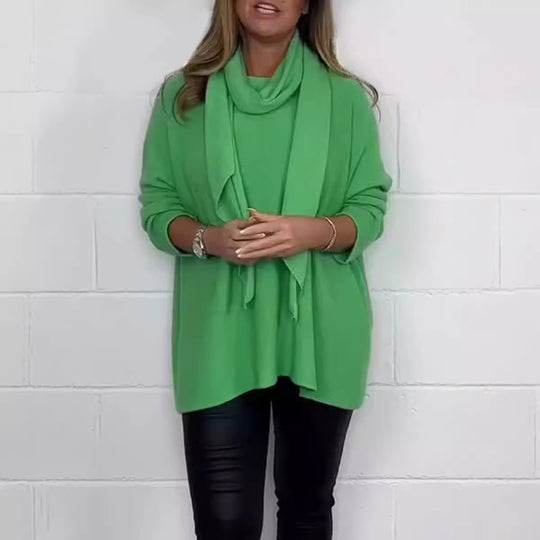 Damen Oversized Strickpullover mit stylischem Rollkragen EB