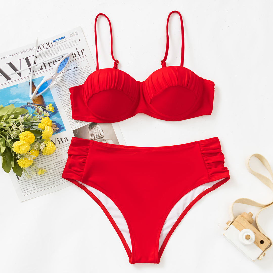 Damen Push-Up-Bikini mit Rüschendetails EB