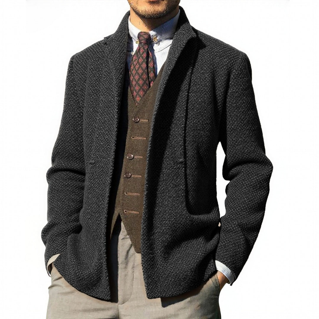 Herren elegante Strickjacke mit modernem Schnitt und praktischen Taschen EB
