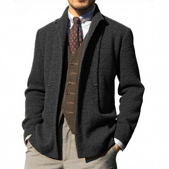 Herren elegante Strickjacke mit modernem Schnitt und praktischen Taschen EB