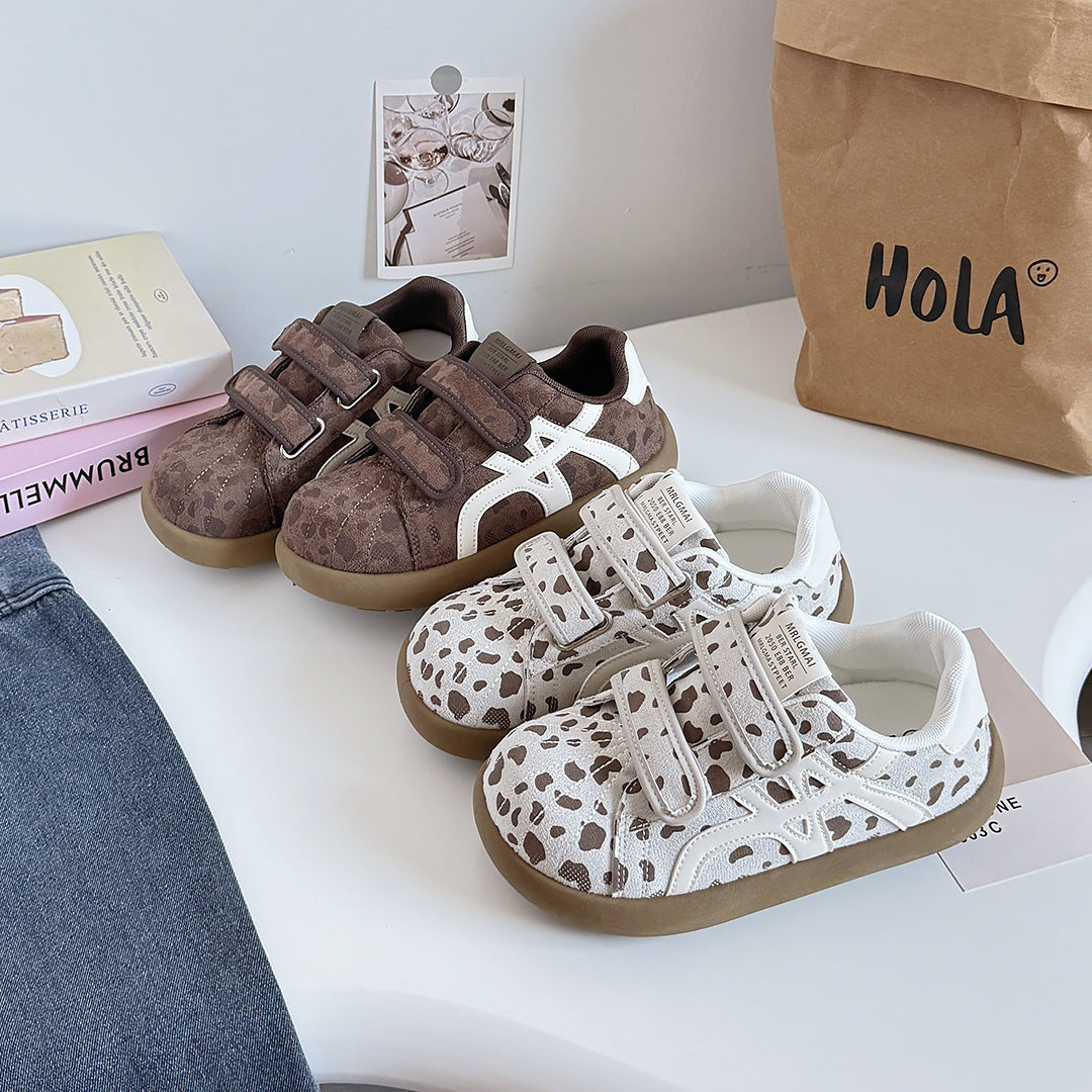 Damen Modische Sneaker mit Klettverschluss und tierischem Design EB