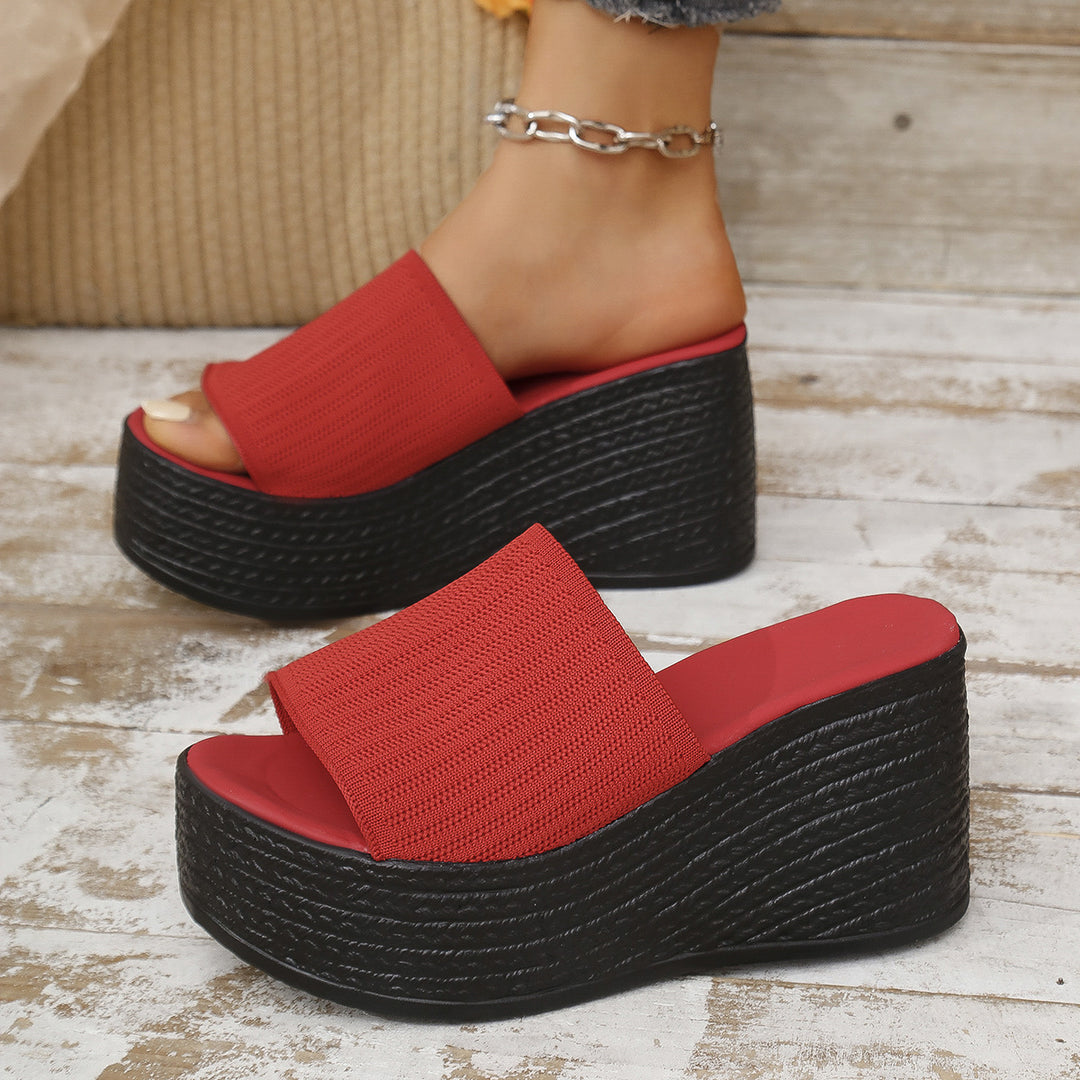 Damen Wedge-Pantoletten mit komfortablem Fußbett und flexiblem Obermaterial EB