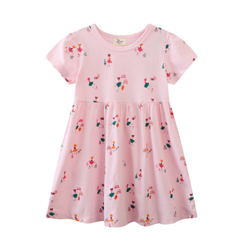 Mädchen Sommerkleid mit buntem Motiv EB