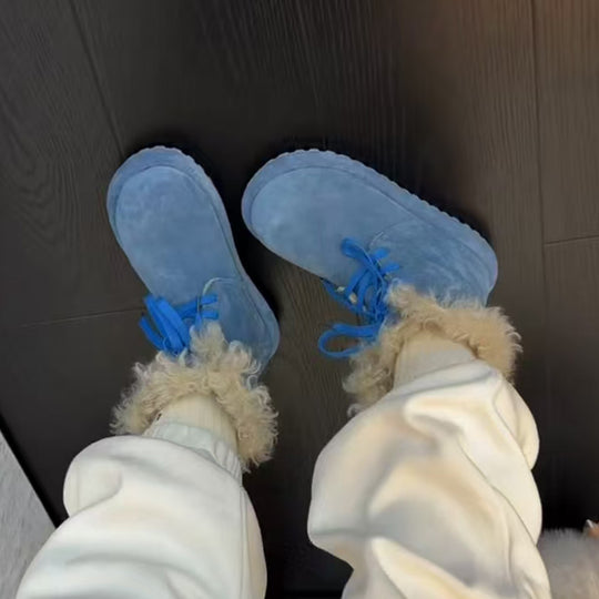 Damen Fleecegefütterte Winterboots mit rutschfester Sohle und modernem Design EB