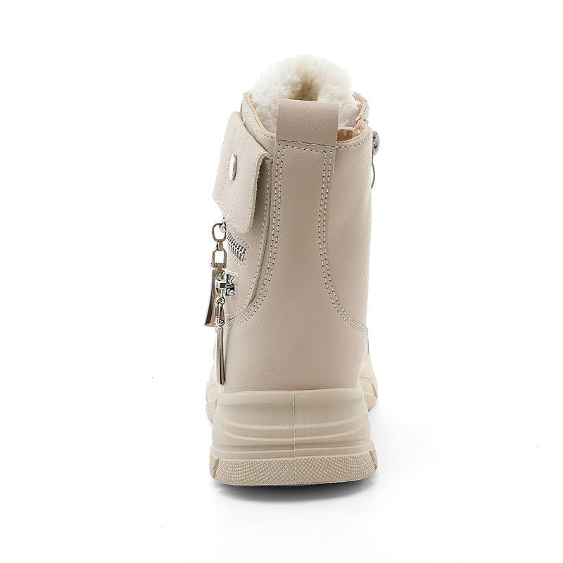 Damen modische High-Top Sneakers mit seitlichem Reißverschluss und dämpfender Laufsohle EB