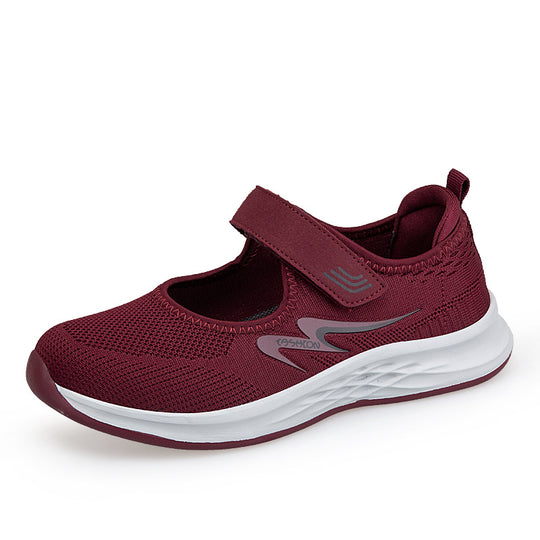 Damen Sportliche Slip-On Sneakers mit verstellbarem Klettverschluss EB