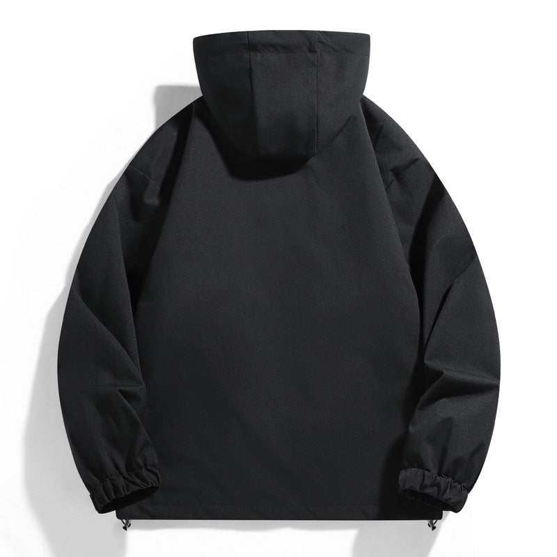 Herren wind- und wasserabweisende Kapuzenblouson mit ergonomischen Nähten, verstellbarem Saum und sicheren Reißverschlusstaschen EB