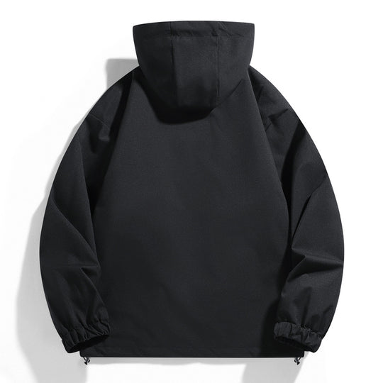 Herren wind- und wasserabweisende Kapuzenblouson mit ergonomischen Nähten, verstellbarem Saum und sicheren Reißverschlusstaschen EB