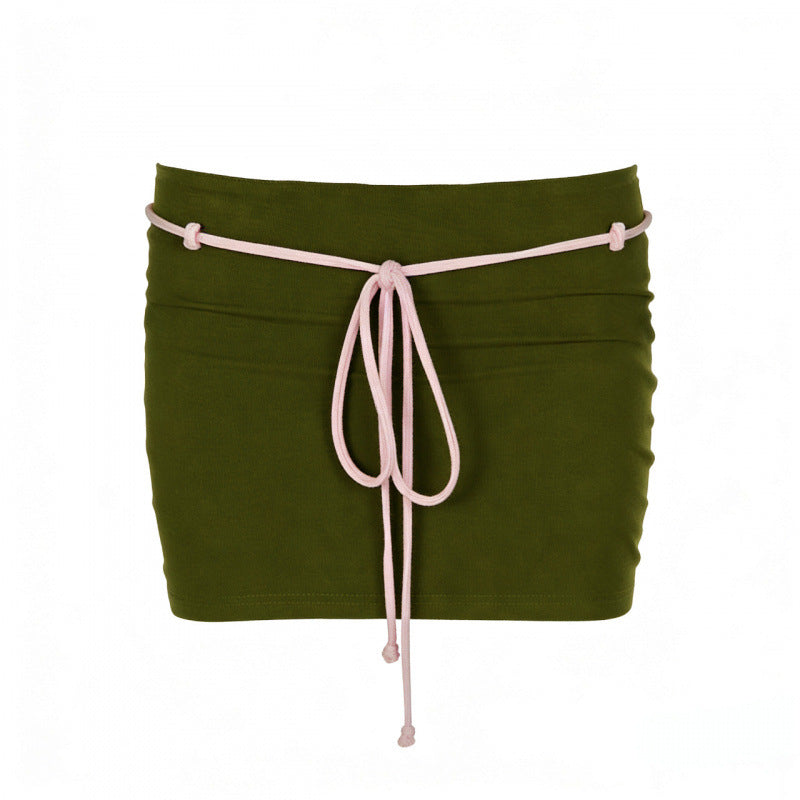 Damen Sportliches Top und Minirock-Set mit verstellbarem Bund EB
