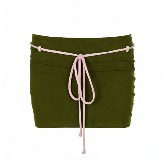 Damen Sportliches Top und Minirock-Set mit verstellbarem Bund EB