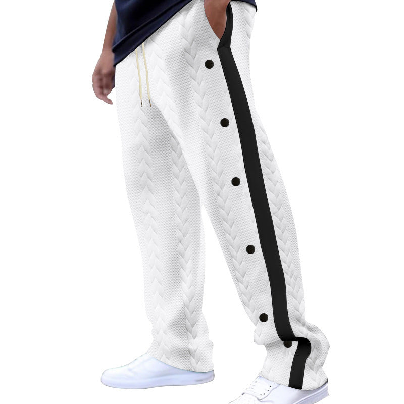 Herren Sportliche Freizeithose im modernen Design mit seitlichem Knopfleisten EB
