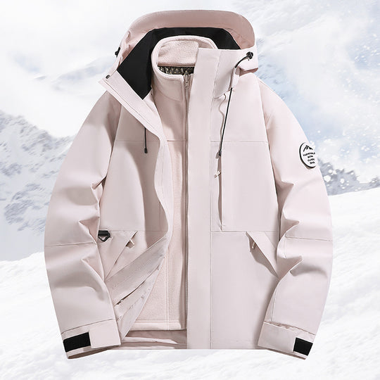 Herren mehrlagige Schneesportjacke mit atmungsaktiver Membran und verstellbarer Kapuze EB