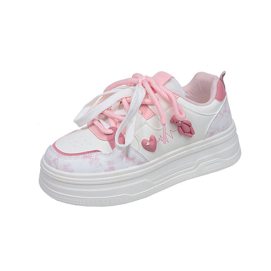 Damen Plateau Sneakers mit verspieltem Bärenmotiv und dämpfender Sohle EB