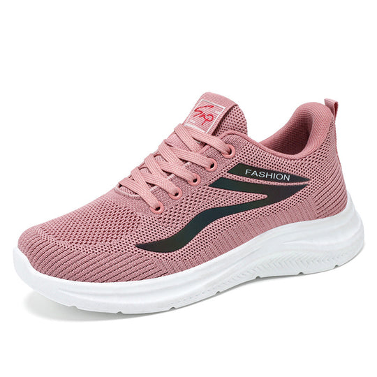 Damen nan ultraleichter Strick-Fitness-Sneaker mit nahtlosem Atmungsnetz, stoßdämpfender EVA-Wabenlaufsohle und verstärkter Zehenkappe EB