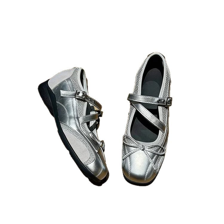 Damen elegante Mary Jane Ballerinas mit dekorativem Riemchen und komfortablem Fußbett EB